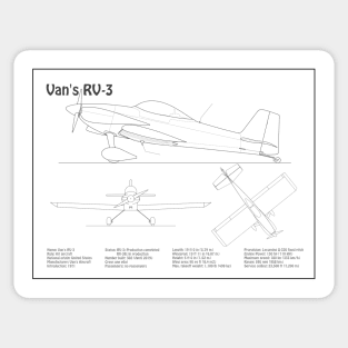 Van’s RV-3 - Airplane Blueprint - BD Sticker